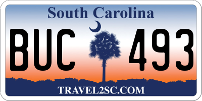 SC license plate BUC493