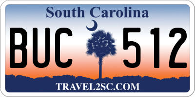 SC license plate BUC512