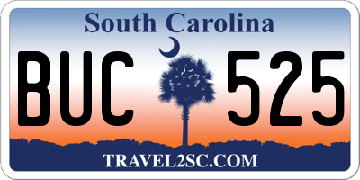 SC license plate BUC525