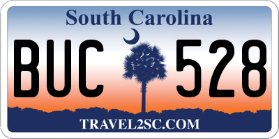 SC license plate BUC528