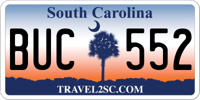 SC license plate BUC552