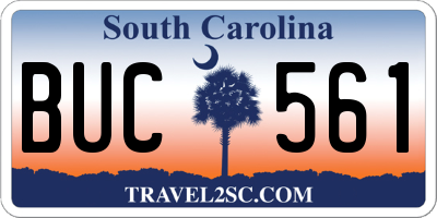 SC license plate BUC561