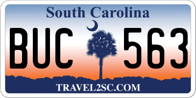 SC license plate BUC563