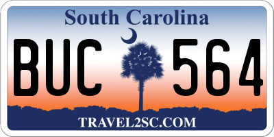 SC license plate BUC564