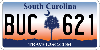 SC license plate BUC621