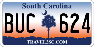 SC license plate BUC624