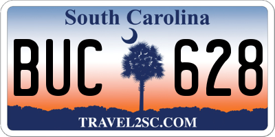 SC license plate BUC628