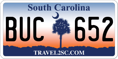 SC license plate BUC652