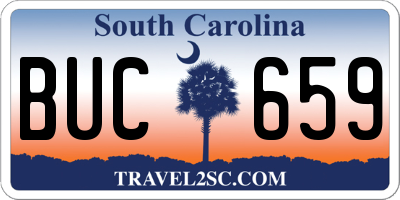 SC license plate BUC659