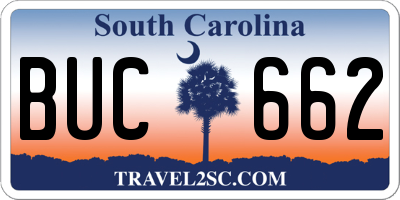 SC license plate BUC662