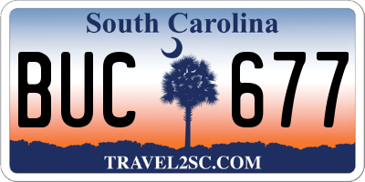 SC license plate BUC677