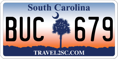 SC license plate BUC679