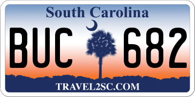 SC license plate BUC682