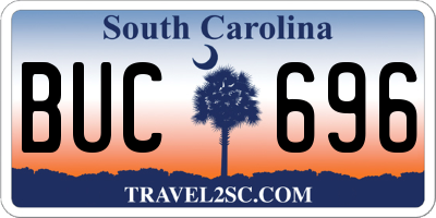 SC license plate BUC696