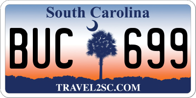 SC license plate BUC699