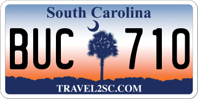 SC license plate BUC710