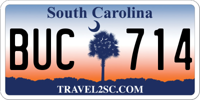 SC license plate BUC714