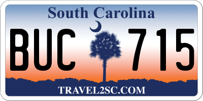 SC license plate BUC715