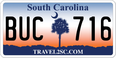 SC license plate BUC716
