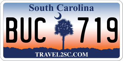 SC license plate BUC719