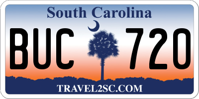 SC license plate BUC720