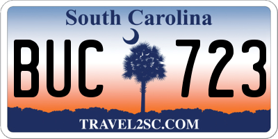 SC license plate BUC723