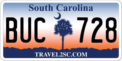 SC license plate BUC728