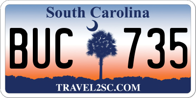 SC license plate BUC735