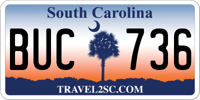 SC license plate BUC736