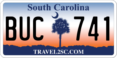 SC license plate BUC741