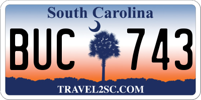 SC license plate BUC743