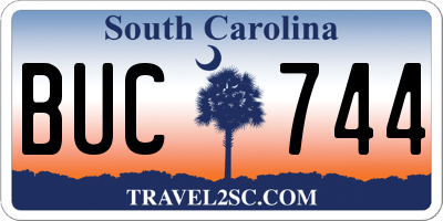 SC license plate BUC744