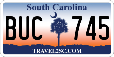 SC license plate BUC745