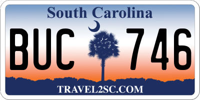 SC license plate BUC746