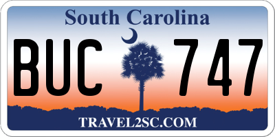 SC license plate BUC747