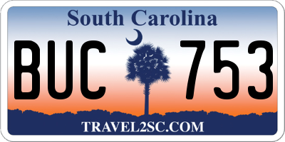 SC license plate BUC753
