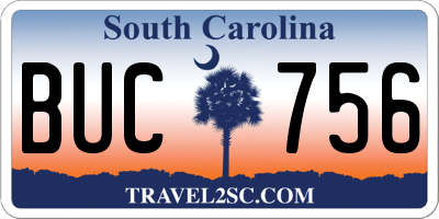 SC license plate BUC756
