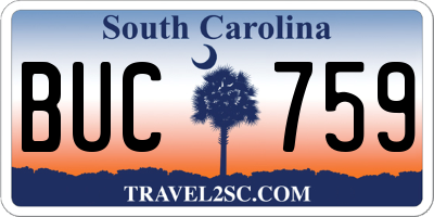 SC license plate BUC759