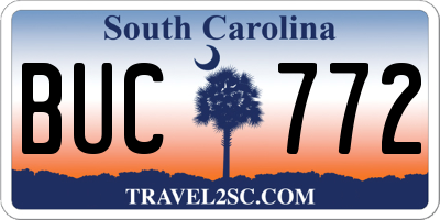 SC license plate BUC772