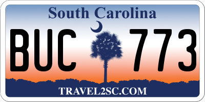 SC license plate BUC773