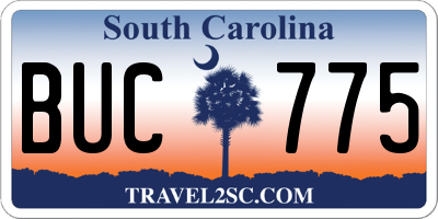 SC license plate BUC775
