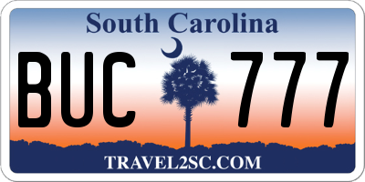 SC license plate BUC777