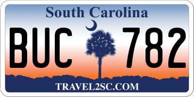 SC license plate BUC782