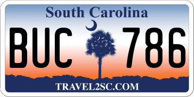 SC license plate BUC786