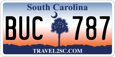 SC license plate BUC787