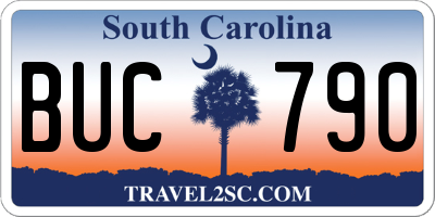 SC license plate BUC790