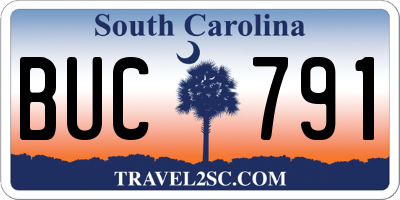 SC license plate BUC791