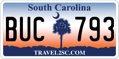 SC license plate BUC793
