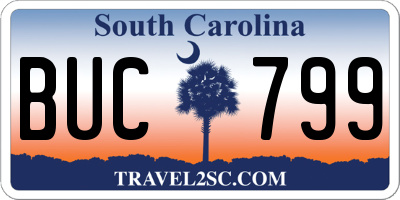 SC license plate BUC799