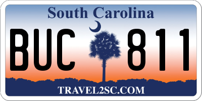 SC license plate BUC811